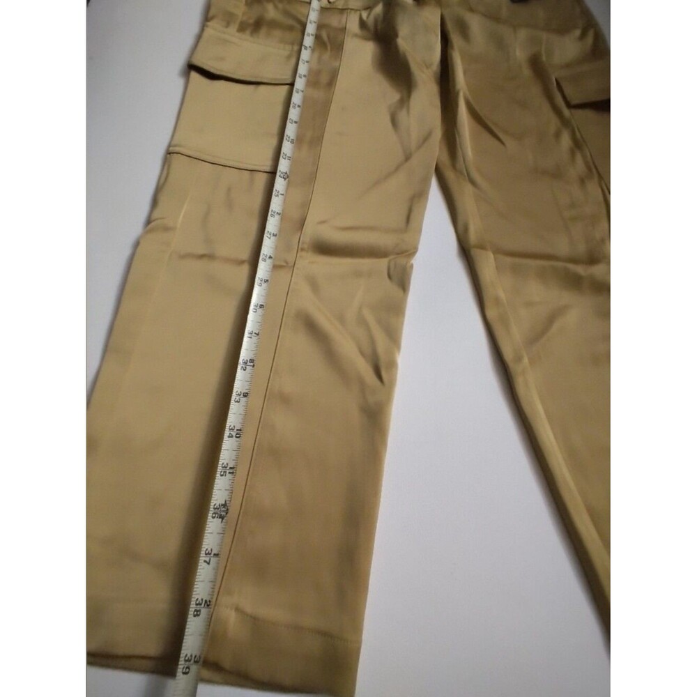 Sofia by sofia vergara Women's Silk Cargo Wide-Leg Pants in Tan New Size 12 - Picture 5 of 8